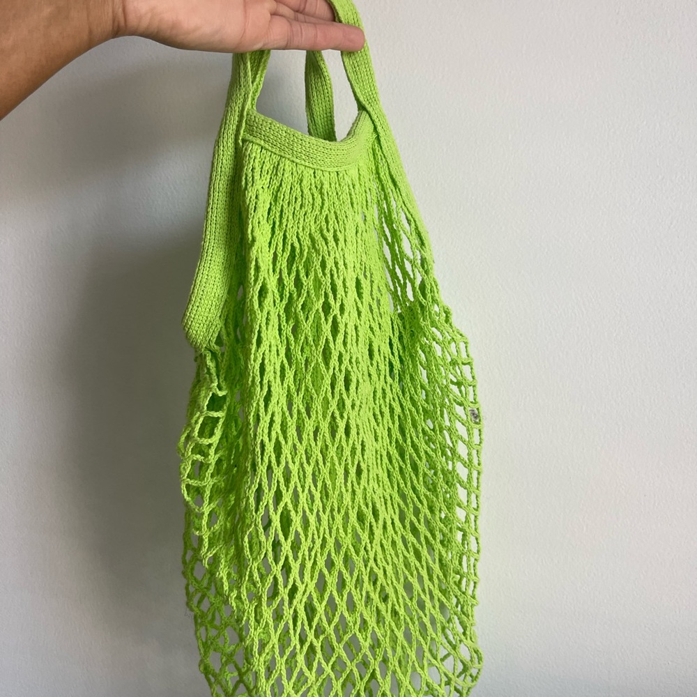 Lime green mesh bag